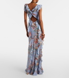 Etro Printed ruffled maxi dress