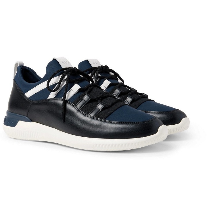 Photo: Tod's - No_Code Neoprene and Leather Sneakers - Men - Navy