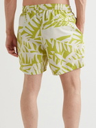 Mr P. - Straight-Leg Mid-Length Irregular Botanical Printed Recycled Swim Shorts - Green