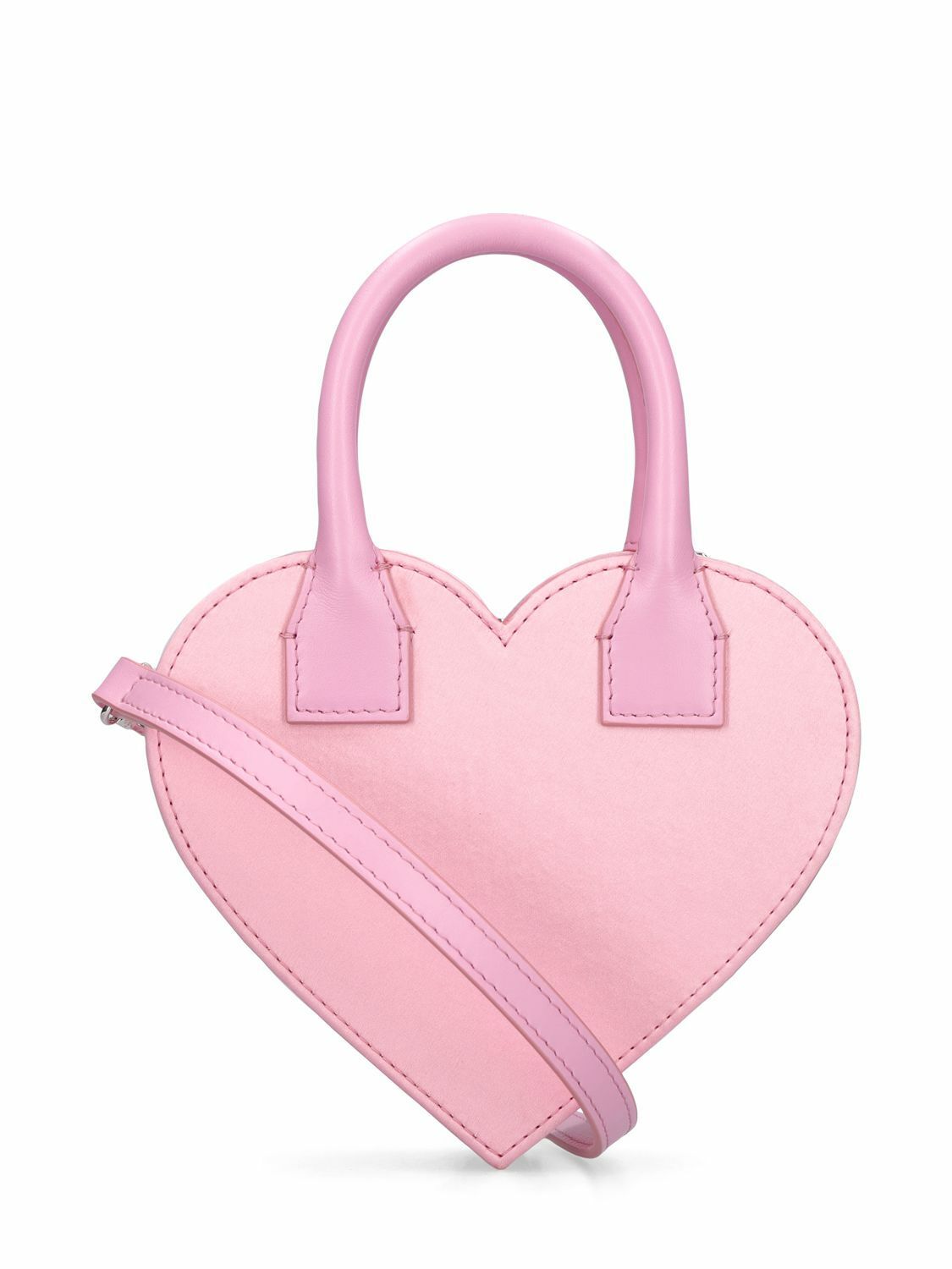 MACH & MACH - Small Audrey Heart Satin Top Handle Bag