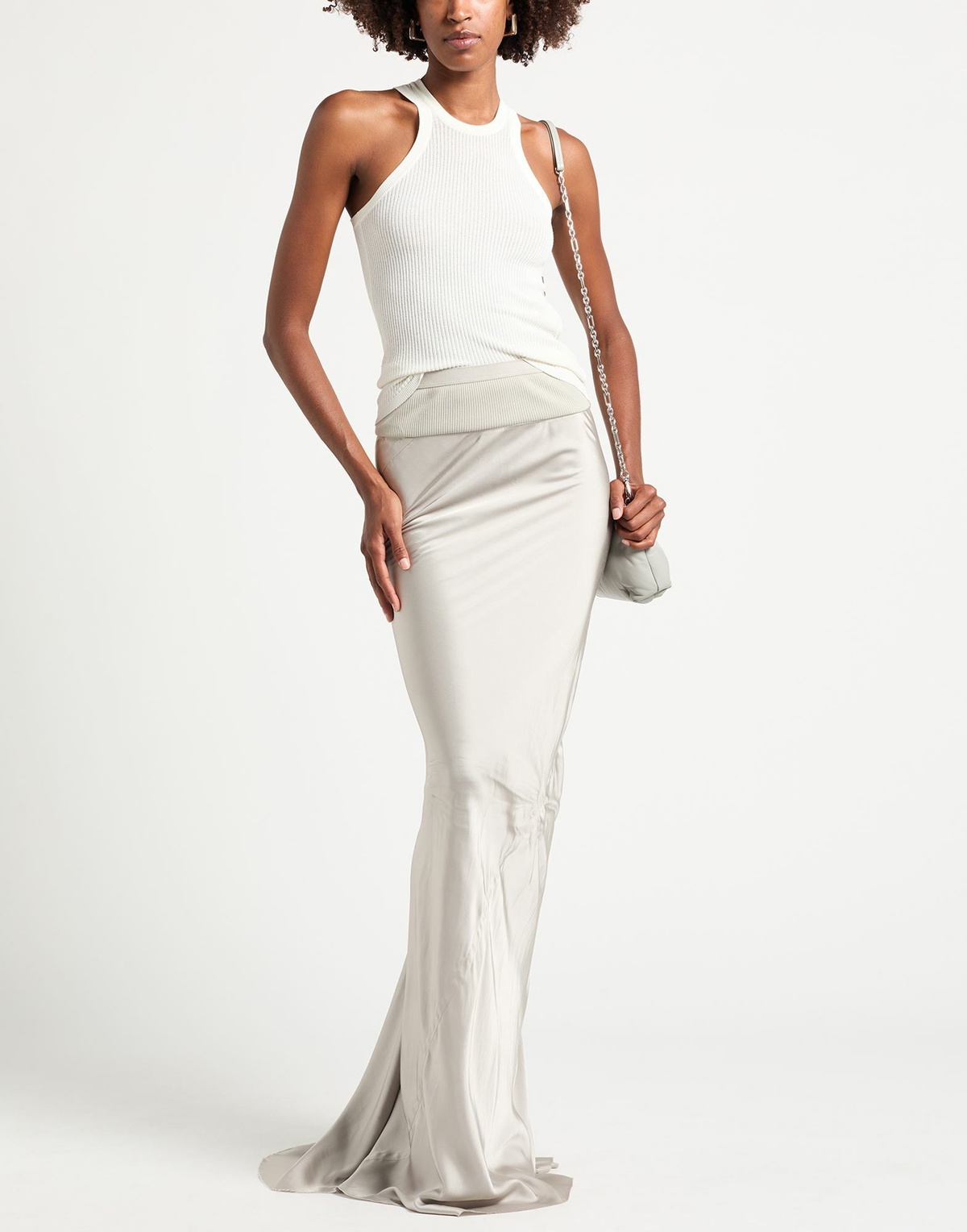 Rick Owens Womens Maxi skirt Light in Grey
