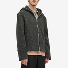 Our Legacy Men's Rib Wool Full Zip Hoodie in Anthracite Mega Rib Wool