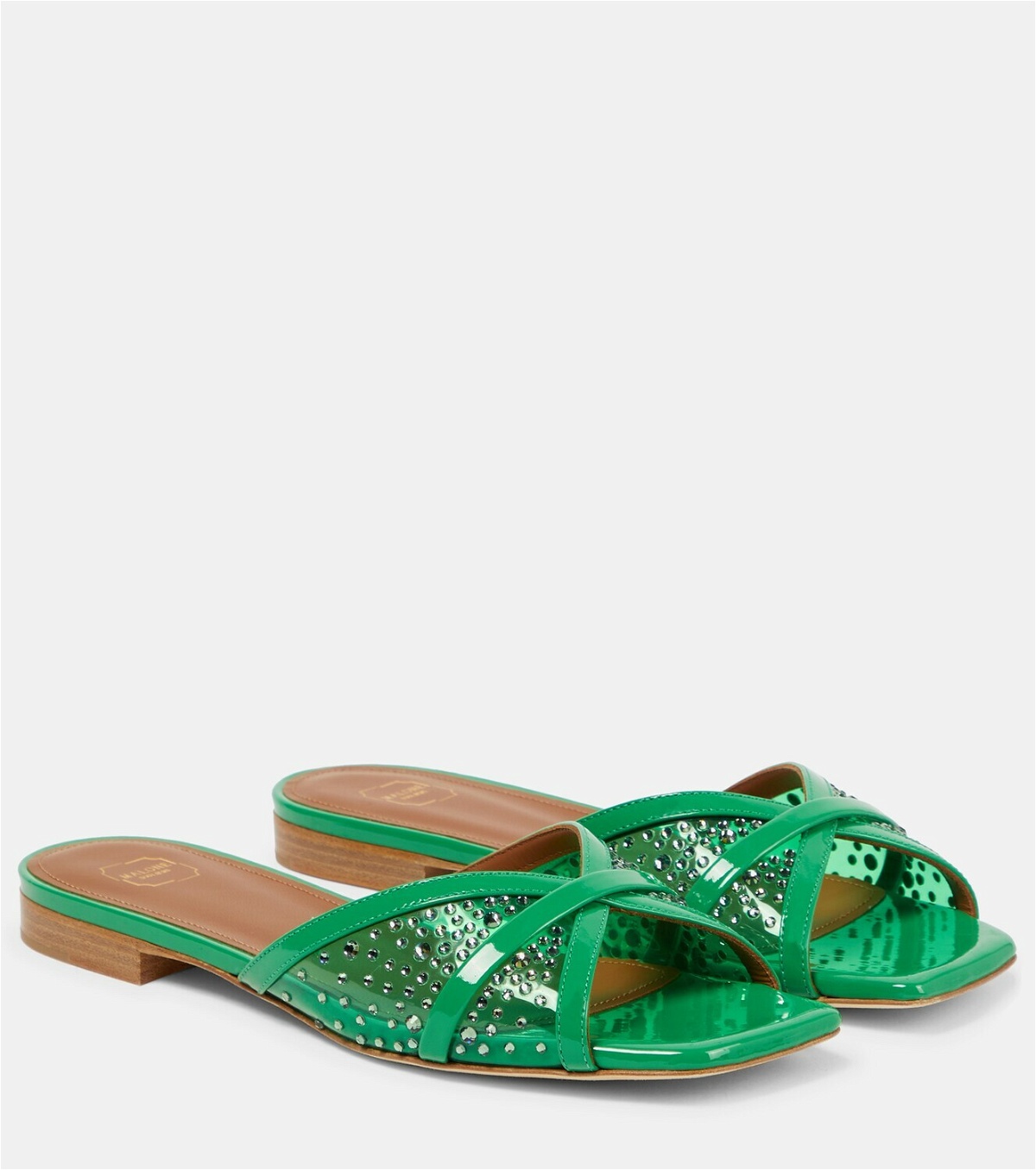 Malone Souliers Perla embellished PVC and leather sandals Malone Souliers