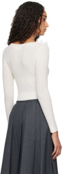 SHUSHU/TONG Off-White Neck-Embellished Knitwear Bodysuit