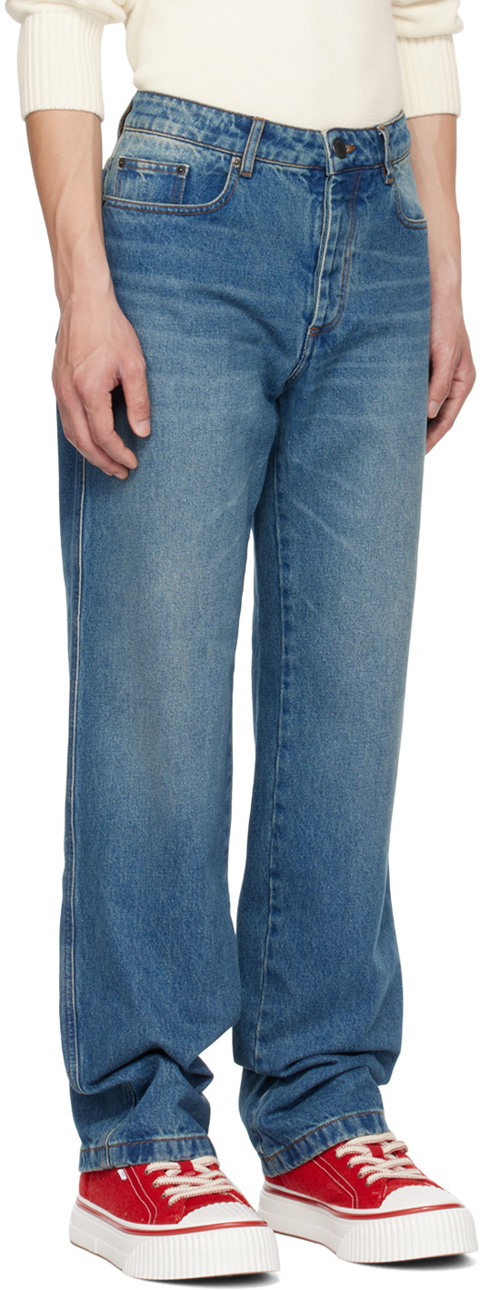 AMI Alexandre Mattiussi Blue Straight-Fit Jeans
