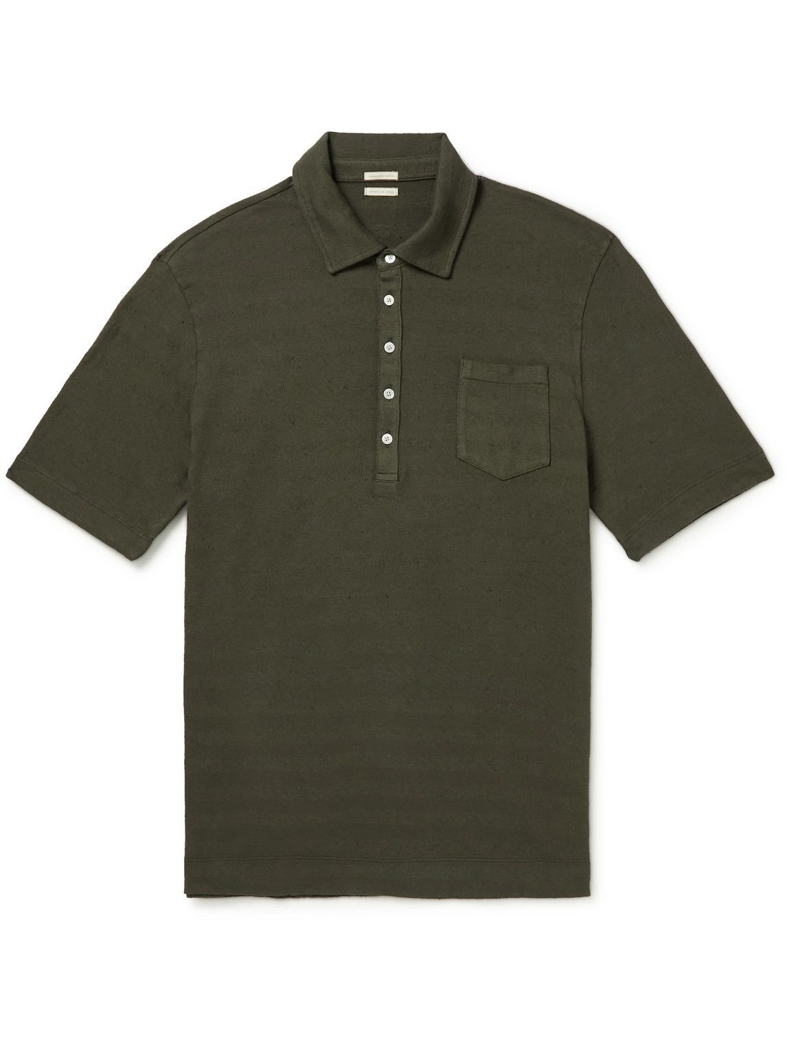 Massimo Alba - Flicudi Striped Slub Cotton-Jersey Polo Shirt - Green ...
