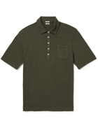 Massimo Alba - Flicudi Striped Slub Cotton-Jersey Polo Shirt - Green