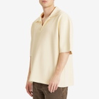 AMI Paris Men's Short Sleeve Polo in White Cream