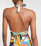 Etro - Printed halter-neck crop top