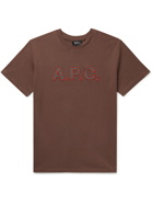 A.P.C. - Romain Logo-Embroidered Cotton-Jersey T-Shirt - Brown
