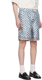 AMIRI Blue & White MA Checkered Shorts