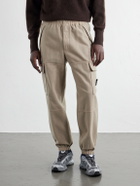 Stone Island - Garment-Dyed Wool-Blend Nylon Flannel-TC Cargo Sweatpants - Brown