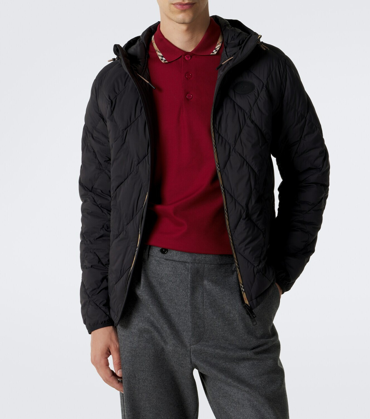 Burberry Burberry Check hooded quilted jacket