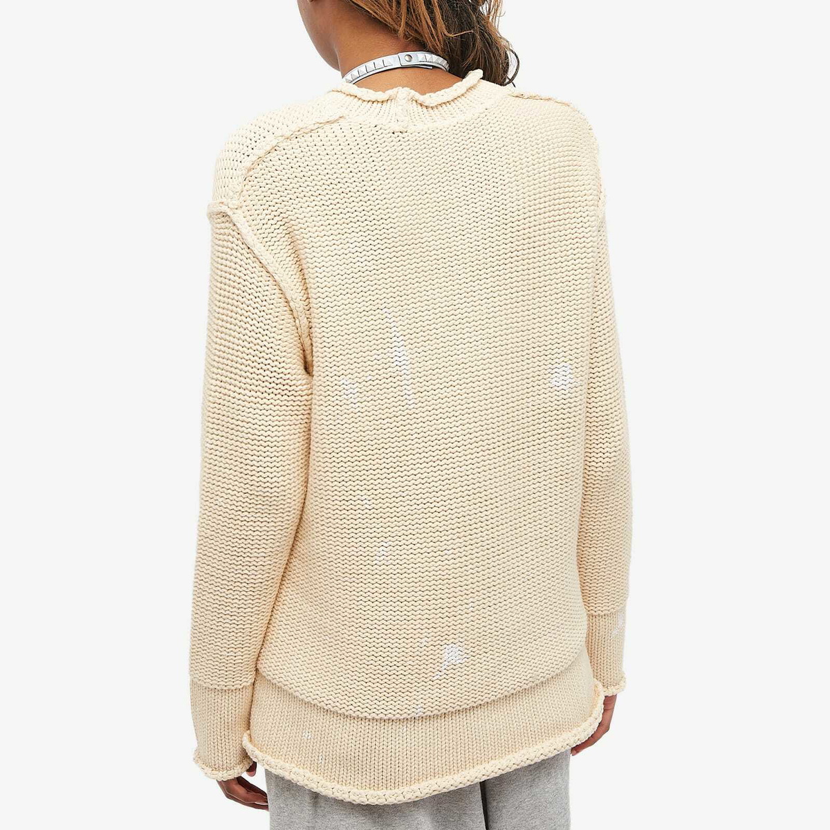 R13 Women s Boxy Sweater in Natural With Paint Splatter R13