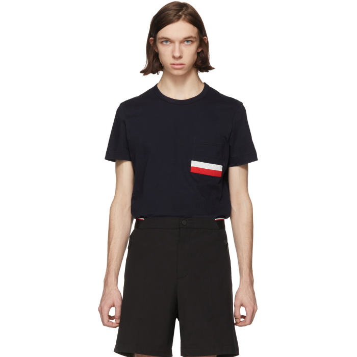 Photo: Moncler Navy Flag Pocket T-Shirt 