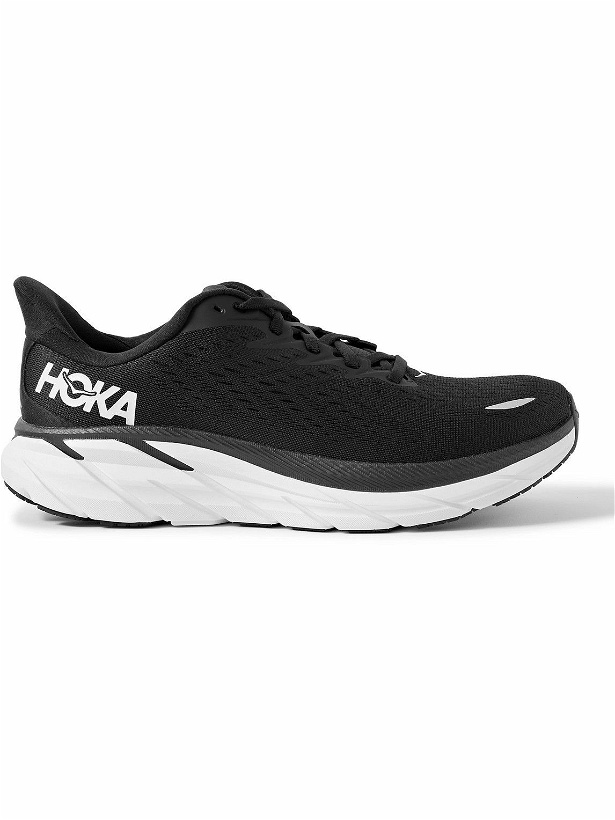 Photo: Hoka One One - Clifton 8 Rubber-Trimmed Mesh Running Sneakers - Black