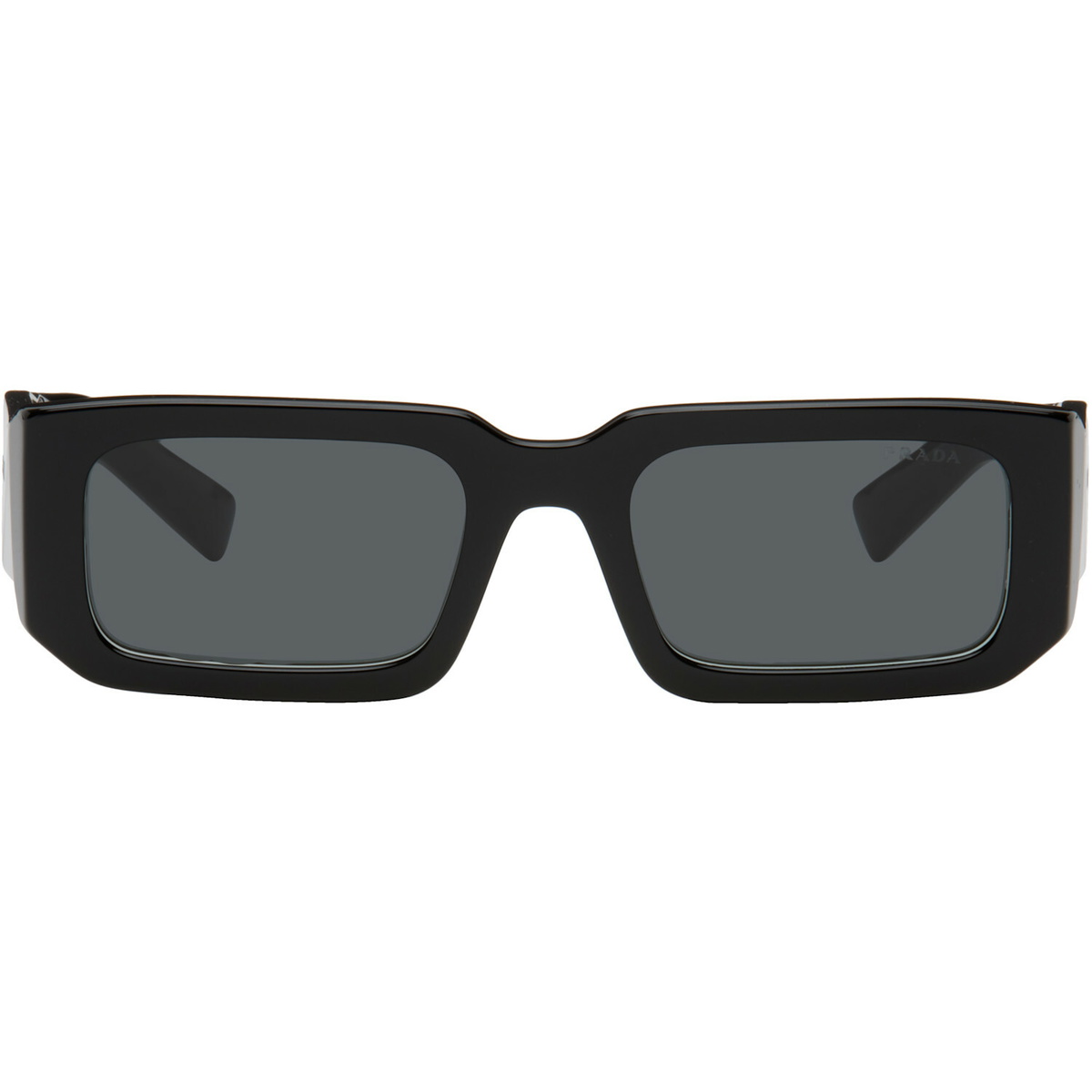 Prada Eyewear Black Square Acetate Chunky Sunglasses