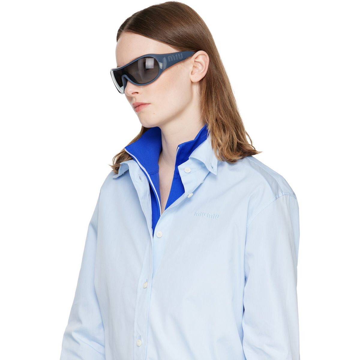 Miu Miu Eyewear Blue 'Archive 2005' Sunglasses