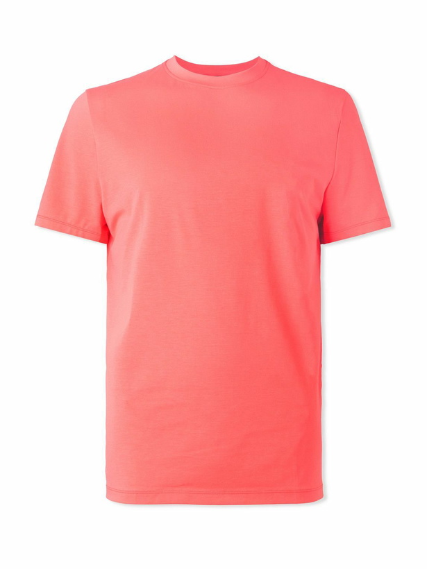 Photo: ON - Focus Logo-Print Cotton-Blend Jersey T-Shirt - Pink