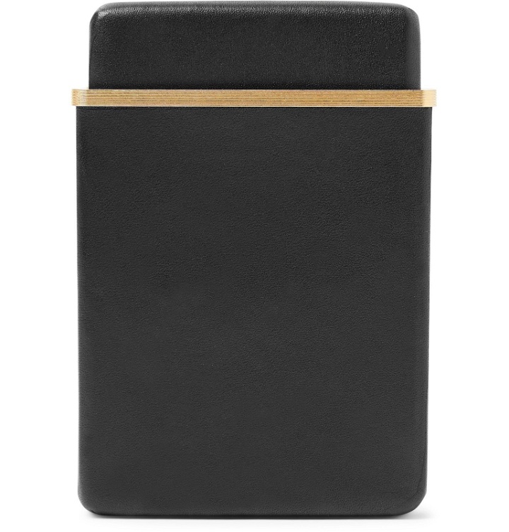 Photo: The Row - Leather and Gold-Tone Cardholder - Black