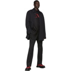 Valentino Black Wool Semi-Over Fit Shirt