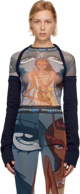 Photo: Ottolinger Navy Mesh Hybrid Longsleeve T-shirt