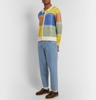 Noon Goons - Colour-Block Knitted Zip-Up Sweater - Yellow