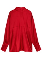Armarium Elide Scarf-effect Stretch-silk Blouse Red