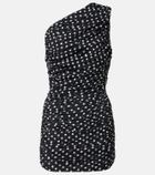 Patou Polka-dot one-shoulder minidress