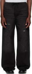 Acne Studios Black Paint Splatter Drawstring Trousers