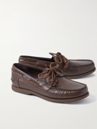 Manolo Blahnik - Sidmouth Full-Grain Leather Boat Shoes - Brown
