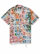 Lost Daze - Rainbow Radial Camp-Collar Printed Satin Shirt - Multi
