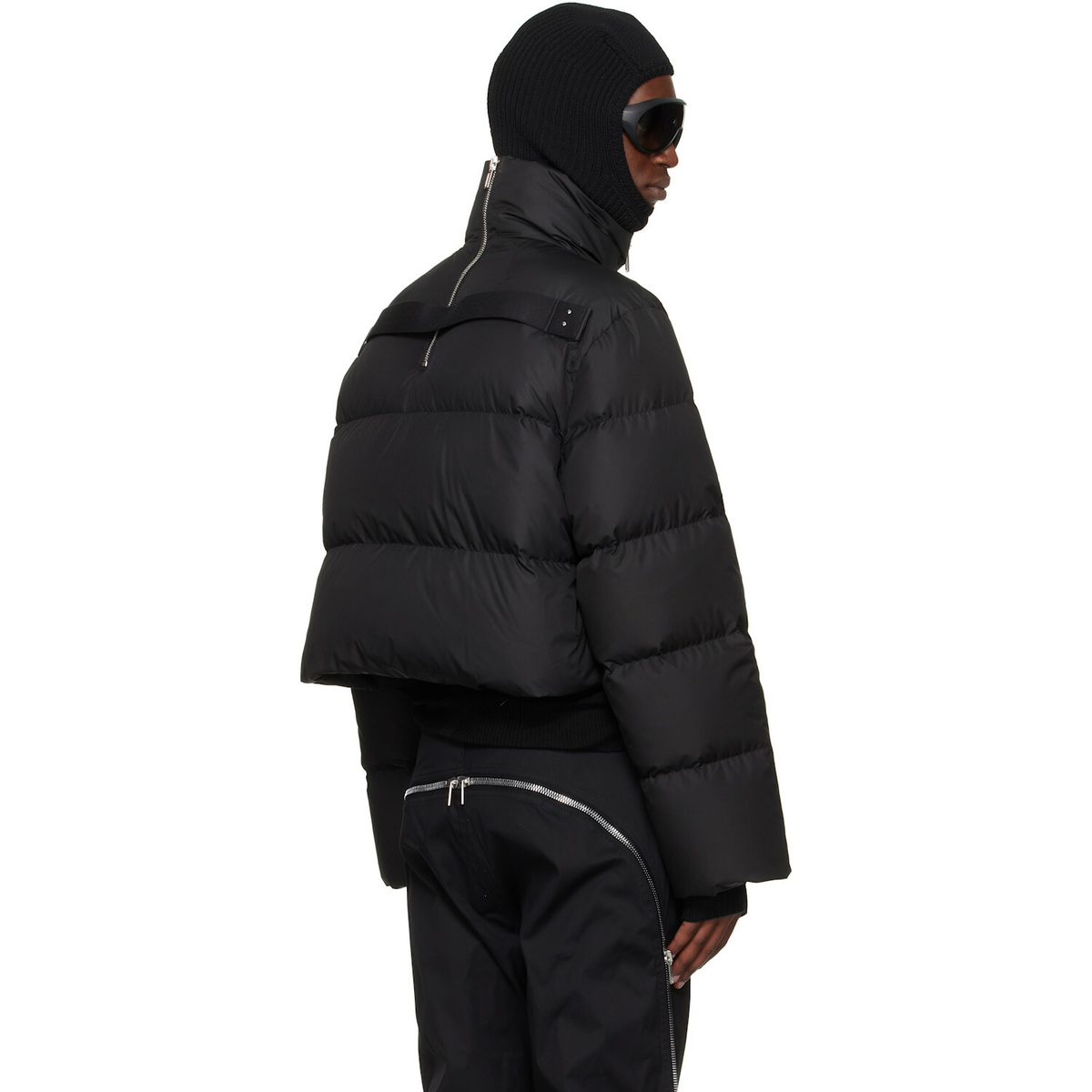 Rick Owens Moncler + Rick Owens Black Cropped Cyclopic Down Jacket