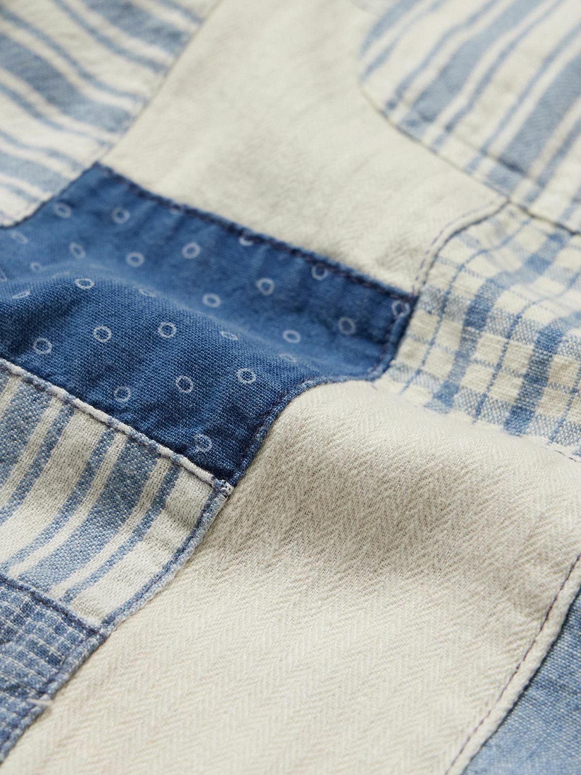 RRL - Farrell Patchwork Cotton Shirt - Blue RRL