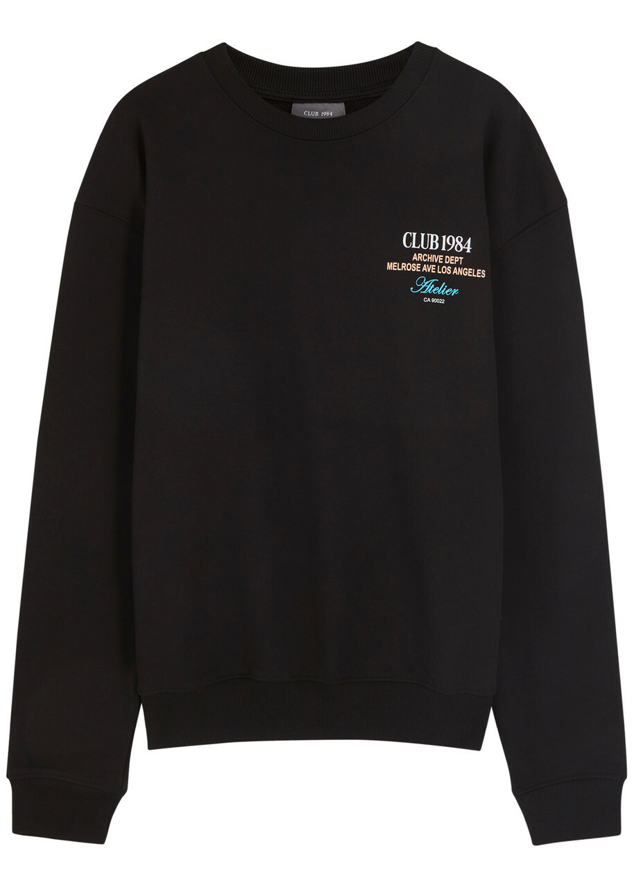 Club 1984 La Dept Printed Cotton Sweatshirt Black