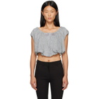 OPEN YY Gray Shirred Jersey Vest
