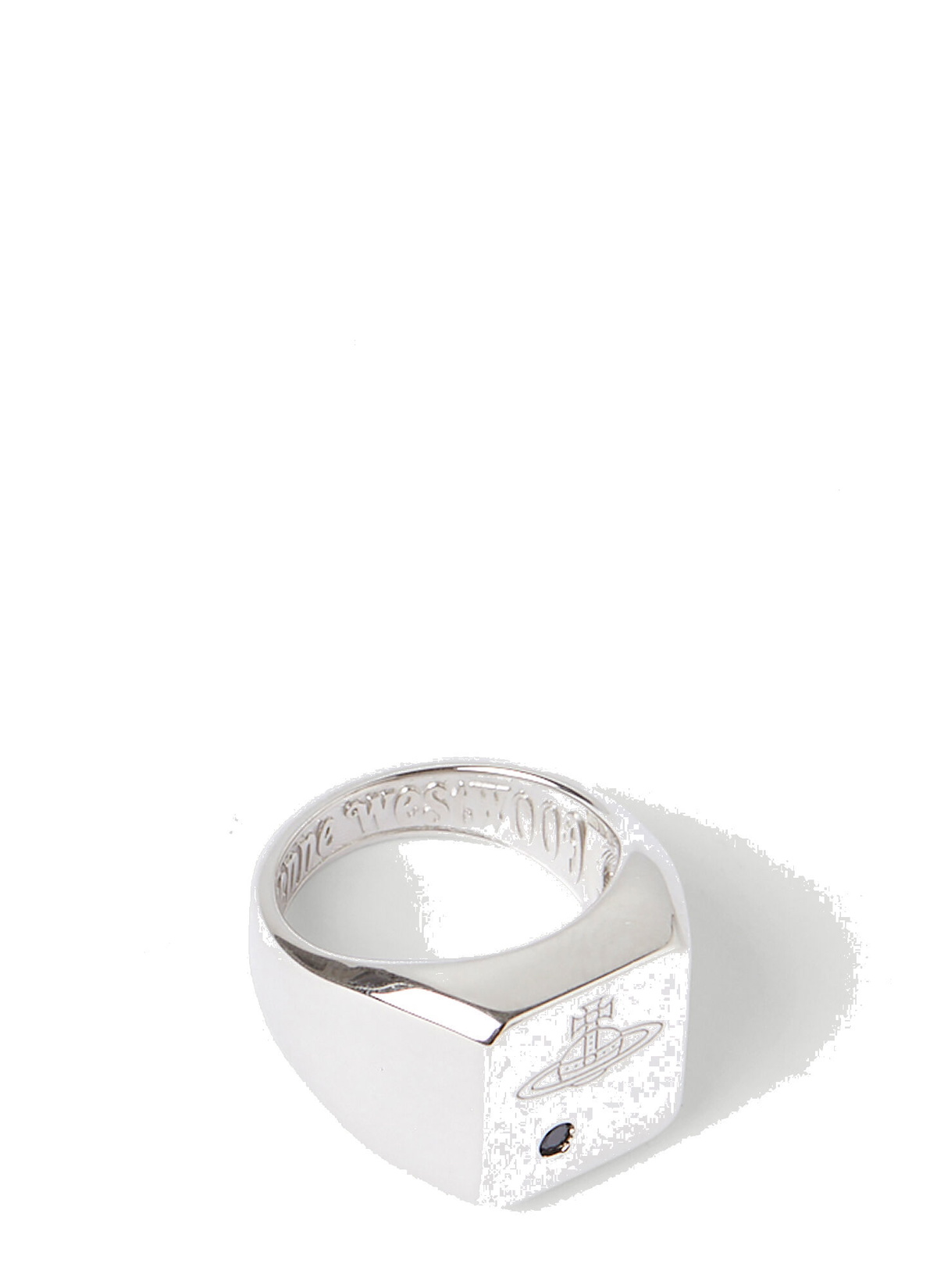 ★人気★【Vivienne Westwood】CARLO RING Carlo Ring in PLATINUM-BLACK-CZ | Vivienne Westwood®