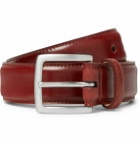 George Cleverley - 3.5cm Cognac Horween Shell Cordovan Leather Belt - Red