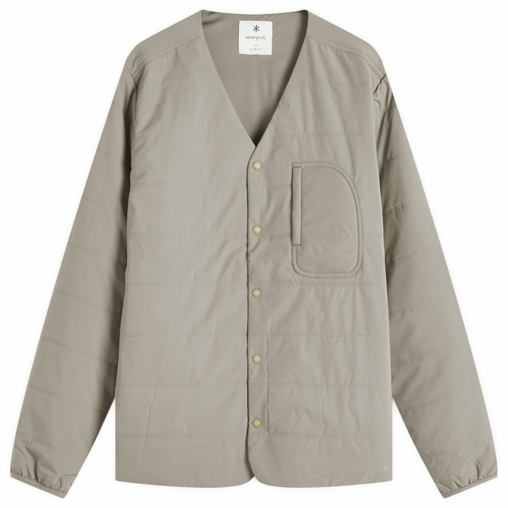Photo: Snow Peak Men's Flexible Insulated Cardigan in Khaki