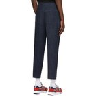 AMI Alexandre Mattiussi Indigo Pleated Trousers