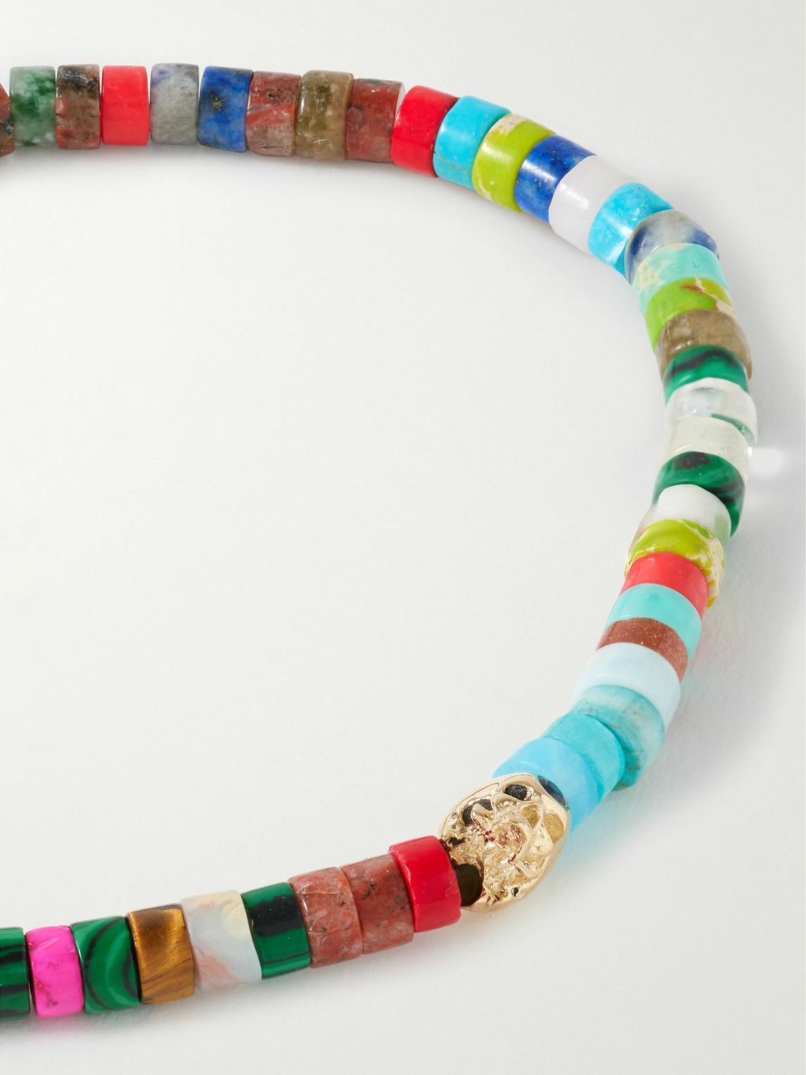 Luis Morais - 14-Karat Gold, Agate and Sapphire Beaded Bracelet