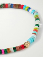 Luis Morais - 14-Karat Gold, Agate and Sapphire Beaded Bracelet