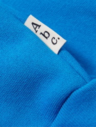 Abc. 123. - Webbing-Trimmed Logo-Embroidered Cotton-Blend Jersey Zip-Up Hoodie - Blue
