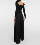 Costarellos Lamarr embellished ribbed-knit top