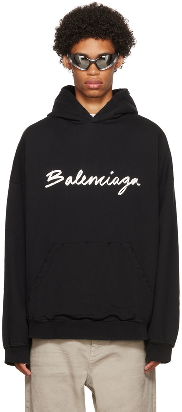 Photo: Balenciaga Black Cotton Hoodie