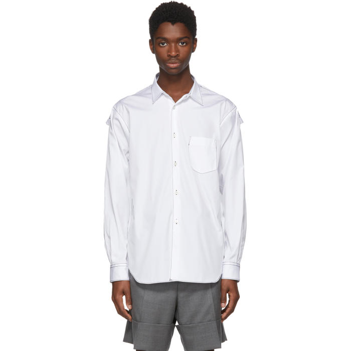 Photo: Comme des Garçons Shirt White Cotton Poplin Shirt