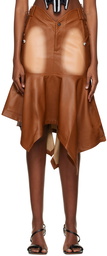 DIDU Brown Mermaid Faux-Leather Midi Skirt