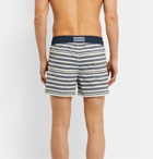 Atalaye - Majolian Mid-Length Striped Swim Shorts - Blue