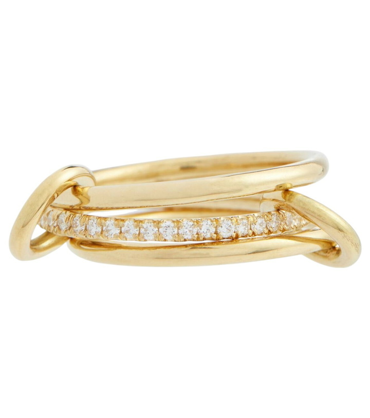 Photo: Spinelli Kilcollin Sonny 18kt yellow gold linked rings with diamonds