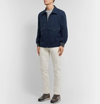 Brunello Cucinelli - Linen, Silk and Cotton-Blend Bomber Jacket - Blue